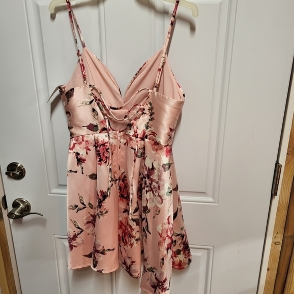 Speechless Floral Tie-back Pink Dress Formal - Picture 8 of 8